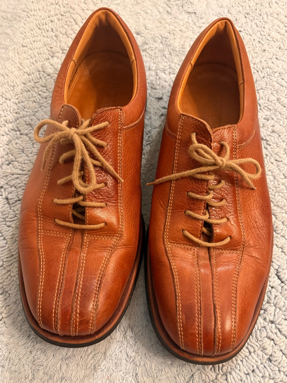 Sandro Moscoloni Comfort Walk Leather Oxfords Cognac Tan-Size 10.5